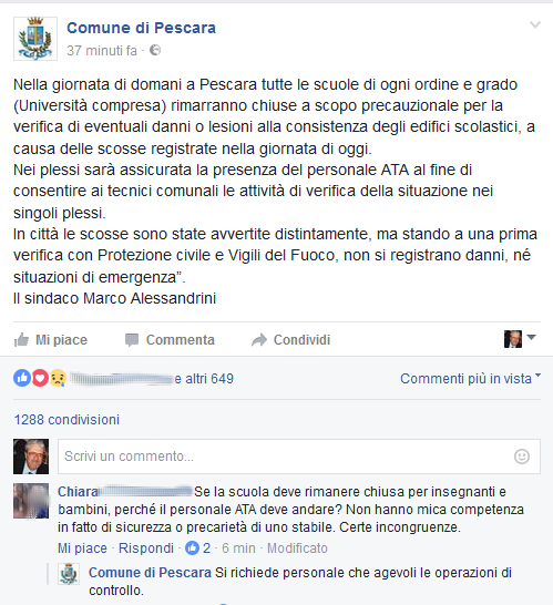 chiusura scuole domani 27 ottobre 2016